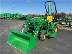 2021 John Deere 1023E MFWD Compact Utility Tractor W/Loader & Mower Deck 