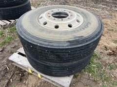 315/80R22.5 Truck Tires On Aluminum Rims 