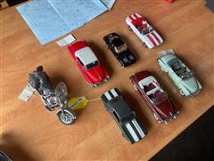 Franklin Mint 6 Toy Cars / 1 Motorcycle 