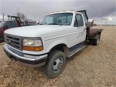 1993 Ford F250 4x4 Flatbed Dually Pickup 