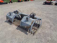 Skid Steer Quick Attach Rock Bucket W/Grapple 