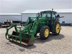 2013 John Deere 6190R MFWD Tractor W/Grapple Loader 