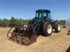 2009 New Holland TV6070 4WD Bi-Directional Tractor W/Grapple Loader & Push Bar 