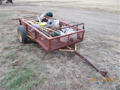 Homemade S/A Trailer W/fencing & Livestock Supplies 