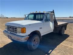 1990 Ford F350 4x4 Flatbed Dually Pickup 