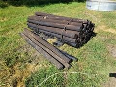 8' Wood Fence Posts & Barb Wire 