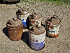 Antique Mobil Grease Cans 