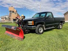 2000 GMC Sierra 3500 4x4 Pickup W/Western Snow Plow 