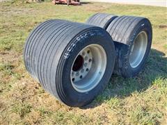 Bridgestone 445/50R22.5 Tires W/Rims 