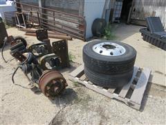 Pusher Truck Axle W/Wheels & Tires 