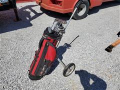 Golf Clubs & Pull Cart 