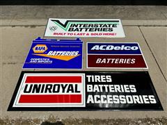 Vintage Battery Metal Signs 