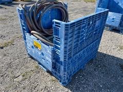 Uline H-4053BLU Plastic Box Pallet w/ Galvanized Steps Segments 