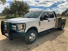 2019 Ford F350 XLT Super Duty 4x4 Crew Cab Flatbed Service Truck 