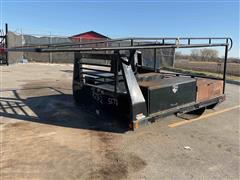 Steel Flatbed Truck Bed w/ Overhead Rack 