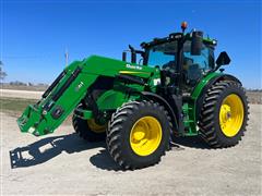 2016 John Deere 6155R MFWD Tractor W/Quicke Loader 