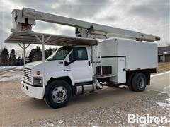 2005 GMC C7500 S/A Bucket Truck W/Arborist Chipper Box 