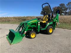 2021 John Deere 1025R MFWD Compact Tractor W/Loader & Backhoe 