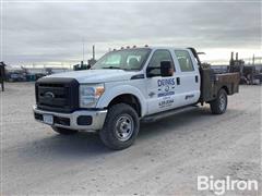 2014 Ford F350 4x4 Crew Cab Flatbed Pickup 