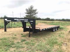 2001 Featherlite 5595 T/A Gooseneck Flatbed Trailer 