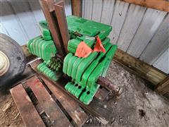 John Deere Suitcase Weights w/ Shop Built 3 Pt. Weight Bracket 