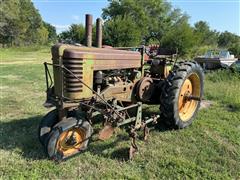 1949 John Deere A 2WD Tractor W/Mounted Cultivator 