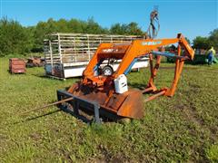 DU-AL 3100 Quick-Attach Tractor Mounted Loader W/Bale Spike Attachment 