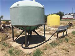 1100-Gallon Cone Bottom Liquid Fertilizer Tank On Stand W/Manifold 