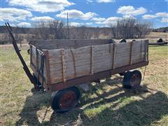 Wood Box Harvest Wagon W/Hoist 