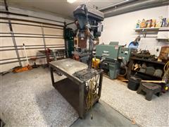 Drill Press & Buffer/Grinding Wheel On Cart 