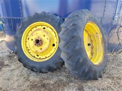 John Deere Rear Cast Iron Wheel Assemblies W/Rims & Tires 