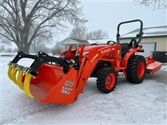 2020 Kubota L2501HST MFWD Tractor W/Loader & Rotary Shredder 