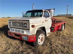 1980 Chevrolet C70 S/A Flatbed Winch Truck W/Rolling Tailboard & Gin Poles 