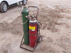 Victor Oxygen & Acetylene Torch Cart & Bottles 