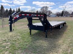 2015 PJ 25’ T/A Gooseneck Flatbed Trailer 