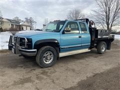 1993 Chevrolet Silverado GMT400 K3500 4x4 Extended Cab Flatbed Pickup 