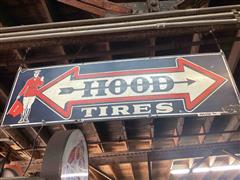 Hood Tires Porcelain Sign 