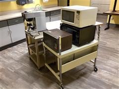 Tables, Carts, Microwaves & Coffee Maker 