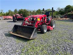 Mahindra EMax25S MFWD Compact Utility Tractor W/Loader & Finish Mower 