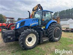 2017 New Holland TS6.130 Dualpower MFWD Tractor W/Alamo Boom Rotary Cutter 