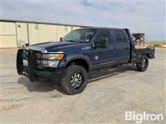 2016 Ford F350 Lariat Super Duty 4x4 Crew Cab Flatbed Pickup 