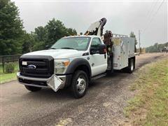 2011 Ford F550 XLT Super Duty 4x4 Flatbed Service Truck 