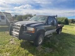 1999 Ford F350 4x4 Extended Cab Flatbed Pickup 