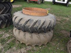 18.4-38 Tires And Clamp On Duals 