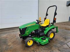 2016 John Deere 1023E MFWD Compact Utility Tractor W/Mower Deck 