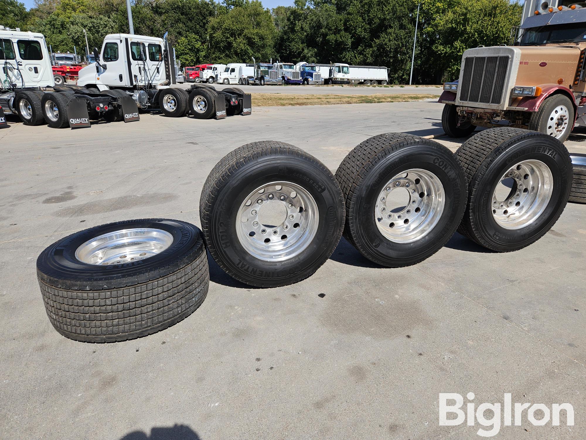 Continental HD12 445/50R22.5 Super Singles On Aluminum Rims 