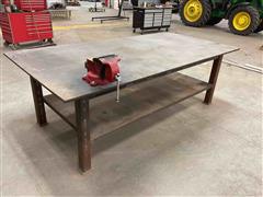 10’ X 5’ Heavy Duty Welding Table W/Wilton Vise 