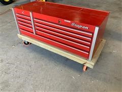 Snap-On 9 Drawer Tool Chest On Shop Built Cart 