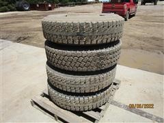 295/75R22.5 Tires On Steel Rims 