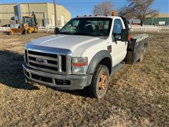 2008 Ford F550 XLT Super Duty 4x4 Flatbed Pickup 